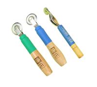 3-Pack Scoring Wheels & Solid Wood Handle | Multi-Purpose Board Creaser Tool for Cardboard Box Resizing, Bookbinding, DIY Packaging | Tear-Free Folds on Corrugated & Craft Paper