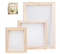 3 Pack Screen Printing Kit,3 Sizes Natural Paper Making Frame with Mesh,Wooden Paper Making Mold Frame for Crafts,Parent-Child Activities,Art Class and Making Cards Bookmarks Stationery