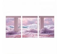 3 Pack Sea Waves Diamond Art Kits Adults, Landscape Diamond Painting Kit, Full Drill Paint by Numbers for Adults 20x30cmx3Pack, Rhinestones Embroidery Cross Stitch Wall Art for Room Decor Model-4602