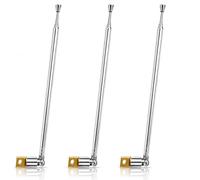 3 Pack Section Replacement Telescopic Aerial Antenna, FM Portable Radio Antenna DAB Telescopic Antenna for TV Reception, Extendable Antenna Radio Antenna for DAB AM/FM Stereo Reception