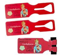 3 Pack Secure Luggage Tags - Noticeable Durable Water Resistant PVC Suitcase ID Labels with Name Card for Travel Bags & Backpacks (Yorkshire Lass)