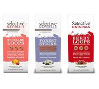 3 PACK SELECTIVE NATURALS MIXED VARIETY SMALL ANIMAL GUINEA TREATS STICKS LOOPS