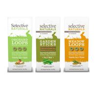 3 PACK SELECTIVE NATURALS MIXED VARIETY SMALL ANIMAL RABBIT TREATS STICKS LOOPS