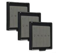3 Pack Self-Adhesive Switch Cover for UK 86 Type Sockets - Plastic Protective Hard Case Against Dust for Water - Wall Outlet Guard for Home Office Nursery(Black)