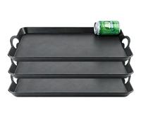 3 Pack Serving Trays with Handles, 41.6x27.8x3.3 cm Rectangular Stackable Tray for for Dinner Snack Fruit Dessert Beverage Appetizer Butler-Kitchen
