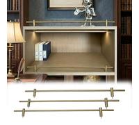 3 Pack Shelf Guard Fence Rods Shelf Edge Barriers, Aluminum Decorative Railing Kit for Bookcases, Display Shelves, Cabinets and Wall Shelves
