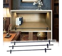 3 Pack Shelf Guard Fence Rods Shelf Edge Barriers, Aluminum Decorative Railing Kit for Bookcases, Display Shelves, Cabinets and Wall Shelves