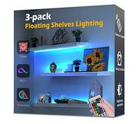3-Pack Shelf Lights, Upgrade Battery Operated 20inch Led Strip Lights with Remote, Color Change with Timer Floating Shelves LED Wall Lights, DIY Led Lights for Bedroom, Kitchen, Indoor Room Decor