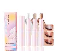 3-Pack Shimmer Eyeshadow Sticks With Creamy Pearl Finish - Buildable Glow, Twist-Up Travel-Ready For Easy-Blend Long-Wear Crease-Minimising Day-Night Looks In Silver Rose Gold Copper Shades