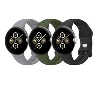 3 Pack Silicone Bands for Google Pixel Watch 3 41mm Straps/Pixel Watch 2 Strap Women Men, Comfortable Adjustable Sports Replacement Wristbands