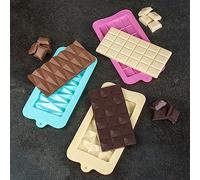 3-Pack Silicone Chocolate Moulds - Colourful Assorted Shapes for DIY Chocolate Bars, Candy, Jelly, Party Treats - Food Grade Non-Stick Molds for Baking & Gifting (2 Packs - 6pcs)
