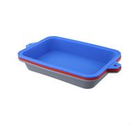3-Pack Silicone Drip-Pan-Liners-for-Weber-Grills-8.62x6in | Silicone, Catches Grease & Food , Fits 8.62x6in Trays, Reusable For-BBQ-Camping,-Blue-Red-Grey-Pack