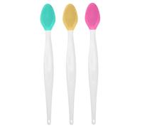3-Pack Silicone Facial Scrubber & Lip Cleaner Tool, 2-in-1 Dual-Sided Pore Cleansing Brush for Blackhead Removal and Gentle Exfoliation Silicone Face Scrubber