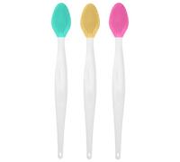 3-Pack Silicone Facial Scrubber & Lip Cleaner Tool, 2-in-1 Dual-Sided Pore Cleansing Brush for Blackhead Removal and Gentle Exfoliation