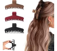 3 Pack Silicone Flexible Hair Claw Clips for Women, Cloud Soft Clips, 4.3 Inch Large Claw Clips,Claws clips for Thick Curly Hair, Unsnappable Flexible Non-slip Rectangle,Hair Accessories for Girls