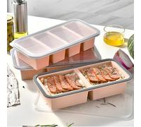 3 PACK Silicone Freezer Tray with Lids, Freezer Containers Set, BAP Free Oven Dishwasher Safe, Ideal for Portioned Meal Prep, Soup, Leftovers, Freezing Sauce, Broth, Ice Cubes (Pink)