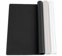 3 Pack Silicone mat Large Silicone Sheets for Crafts, Liquid, Resin Jewelry Casting Molds Placemat Craft Mat 15.7” x 11.8” (Black & Gray & Beige)