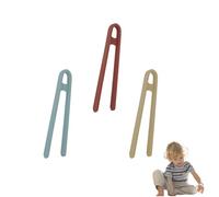 3 Pack Silicone Mini Tongs for Kids - Colourful Food Grippers for Hand Strength Training - Toddler-Safe Non-Slip Tweezers for Snacks, Messy Play, Sorting & Fine Motor Skills