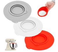 3 Pack Silicone Mixer Bowl Cover Compatible with Kitchens aid 4.5-5 Quart Reusable Dough Leavening Bowls Covers with Collapsible Small Bowl Mixer Bowls Lid to Prevent Spilling of Ingredients