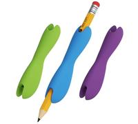 3 Pack Silicone Pencil Grips for Kids & Adults, Ergonomic Dual-Head Design for Handwriting, Drawing & Coloring, Improves Grip Control,Green/Blue/Purple