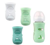 3 Pack Silicone Protective Sleeves for Philips Avent Glass Bottle 240 ml, Anti Breakage Baby Bottle Holder, Dishwasher Safe,BPA Free (White/Blue/Green)