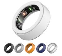 3 Pack Silicone Smart Ring Cover Compatible with Oura Gen 4/Gen 3, Anti-Scratch Elastic Silicone Case Protector for Men Women Working Out Gym (White, M)