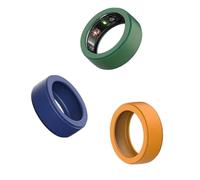 3 Pack Silicone Smart Ring Cover Compatible with Oura Gen 4/Gen 3, Anti-Scratch Elastic Silicone Case Protector for Men Women Working Out Gym (Orange+Green+Blue, M)