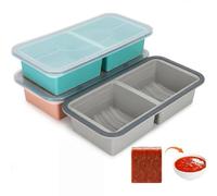 3 Pack Silicone Soup Freezer Containers, Soup Freezer Moulds, Ice Trays for Freezer, Ice Cube Tray for Storing 500mL/250mL Broth, Soup, Leftovers, Sauce, Makes 6 3-Cup Portions Cubes