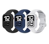 3 Pack Silicone Sports Bands and Bumper Case For Apple Watch Band Women Men