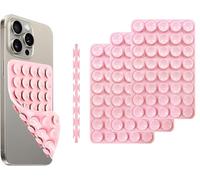 (3 Pack) Silicone Suction Phone Holder for Mirror & Shower - Hands-Free Mount for iPhone & Android, Stick-on Fidget Accessory for TikTok, Selfies, Videos - Reusable Adhesive Phone Case Mount (Pink)