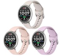3 Pack Silicone Watch Bands for Amazfit Active 2/Active/GTR Mini/GTS 4 Mini/GTS 4/GTS 3/GTS 2e/GTS 2 Mini/GTS 2/GTS, 20mm Soft Replacement Sport Straps for Amazfit Bip U Pro/Bip 3/3 Pro (LightPurple+