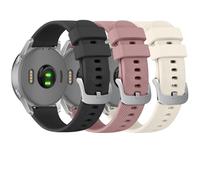 3 Pack Silicone Watch Bands for Garmin Vivoactive 4S / Venu 3S/ Venu 2S / Vivomove 3S, 18mm Quick Release Waterproof Replacement Wristband Soft Sport Strap for Garmin Forerunner 255S / 265S, Black+