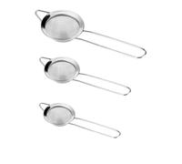 3-Pack Silver 304 Stainless Steel Mini Fine Sieves - 0.1cm Mesh, for Tea/Coffee/Baby Food/Flour