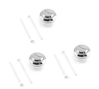 3 Pack Silver Dual Flush Toilet Button 58mm Hole | 3 Pack, Silver Stainless Steel Finish, 58mm Hole Compatible, Adjustable Torsion Bar, Tool-Free Installation