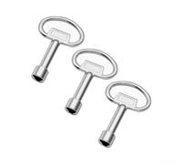 3 Pack Silver Triangular Key Set For Home Valves Faucets Radiators Fire Hydrants And Electrical Meter Boxes Made From Aluminum Alloy With 9 By 9 By 2 Mm Keyhole Size For General Maintenance Tasks