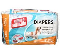 (3 Pack) Simple Solution Disposable Dog Diapers, 12 Count each - Size Large