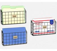 3 Pack - SimpleHouseware Grid Single Pocket Wall Mount File Holder, Black