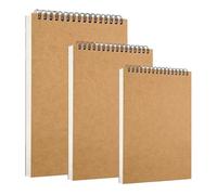 3 Pack Sketch Books, 120G/M², 180 Pages /90 Sheets, Spiral Bound Sketchbook, Kraft Cover Hardback Sketch Pad for Students Artists, Sketch Book for Landscape, Artist Painting, Watercoulor(A4/A5/A6)