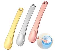 3 Pack Skincare Spatula Metal Makeup Spatula Mini Cosmetic Spatula Small Scoops Facial Applicator Tool Beauty Spatula For Face Mask Eye Cream Lotions Moisturizers