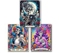 3 Pack Skull Stamped Cross Stitch Kits for Adults - Skeleton Embroidery Kits for Beginners Adults,11 CT Patterns Dimensions Counted Cross Stitch Kits for Adults Arts Craft 12x16 inch
