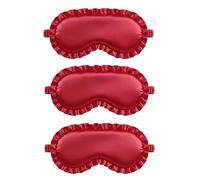 3 Pack Sleep Mask Satin Eye Mask Silk Blindfold Elastic Strap for Night Sleeping Office Travel Suitable for Men Women (Red)