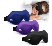 3 Pack Sleep Masks for Women & Men: True Blackout Eye Mask for Sleeping, 3D Contoured Zero Eye Pressure, Lash-Friendly (Blink Freely), Side Sleeper Comfort, Adjustable Strap Blindfold, Night Eye Cover