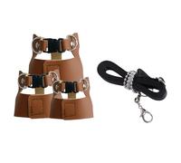 3 Pack Small Animal Harness Leash,Soft Imitation Leather, Anti-Bite Chain