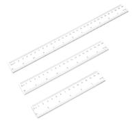 3 Pack Small Ruler 15cm 20cm 30cm Clear Ruler 3 Size Plastic Straight Rulers with Centimeters and Inches, Shatterproof Measuring Tools for School, Office and Home