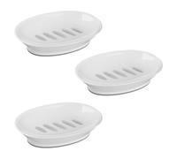 3-Pack Soap Dish with Drain Soap Holder, Soap Saver Easy Cleaning, Stop Mushy Soap Tray for Shower Bathroom Kitchen