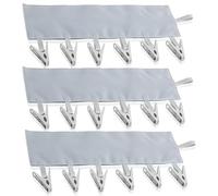 3 Pack Sock Peg Hanger with 6 Pegs Sock Hangers for Drying Radiator Fits Washing Lines Airers&Heated Airers for Socks Lingerie Towels Hats Clothes Travel & Home(Smoke Grey)