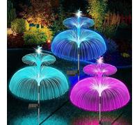 3-Pack Solar Jellyfish Garden Lights, 7-Color Gradient Outdoor Decorative Lamp, Double-Layer Optical Fiber Finish, Whimsical Landscape Category, 2026 Yard Decor