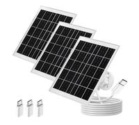 3 Pack Solar Panel Charger Compatible with Arlo Essential 2K Outdoor (2 Gen)/Essential XL Camera (2 Gen)/Essential Spotlight - 7W Power 10ft typeC Cable, Weather-Resistant for Continuous Outdoor Use
