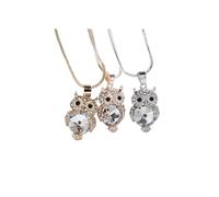 3-Pack Sparkling Owl Pendant Necklaces - Wisdom Symbol Jewelry for Women & Girls