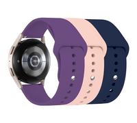 3 Pack Sport Straps for Samsung Galaxy Watch 7 FE 6 5 4 Active 2 Strap 40mm 44mm 42mm 46mm 43mm 47mm,20mm Soft Silicone Sport Strap for Galaxy watch 3 41mm 5 Pro 45mm,Pink/Midnight blue/Purple